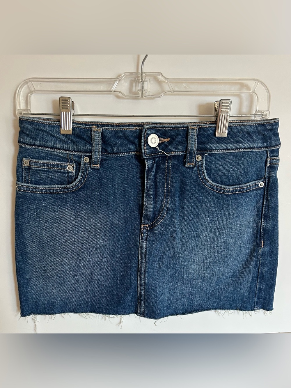bp Blue Denim Mid-Rise Mini Skirt